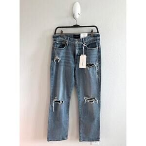 Lucky Brand Women’s Zoe High-Rise Straight Distressed Stretch Jeans NWT‎ Sz 8